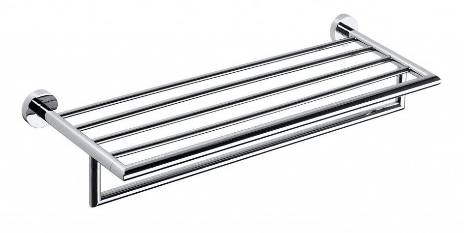 SAPHO X-ROUND polička na uteráky s hrazdou 650 × 215 × 110 mm, chróm