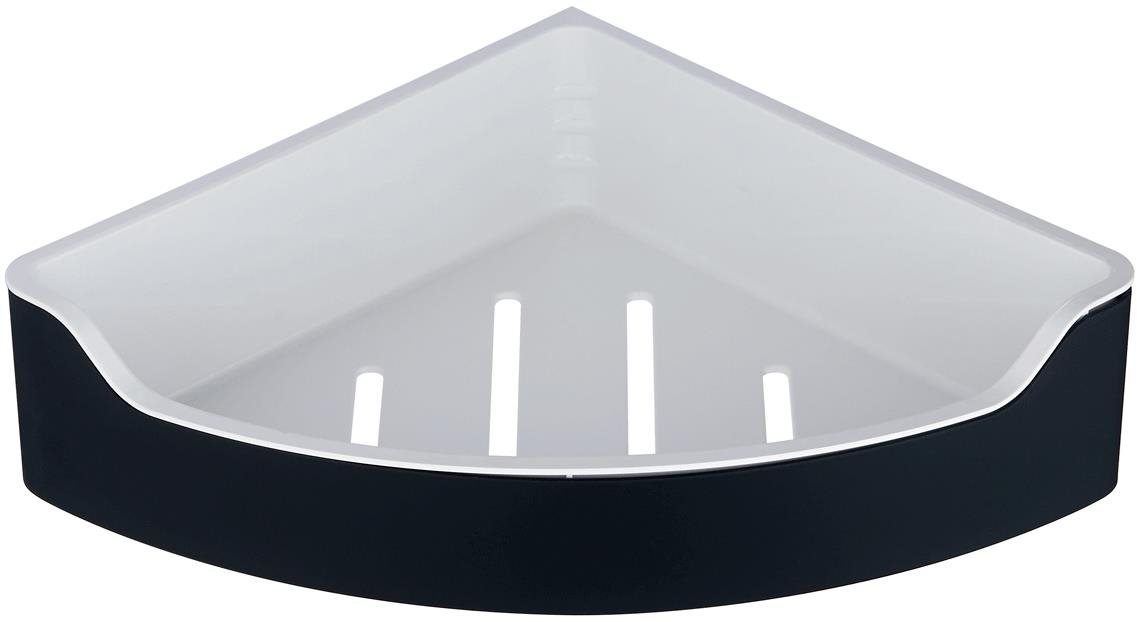 AQUALINE SAMBA rohová polica do sprchy, 218 × 63 × 218 mm, čierna