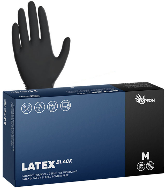 ESPEON Latex Black veľ. M, 100 ks