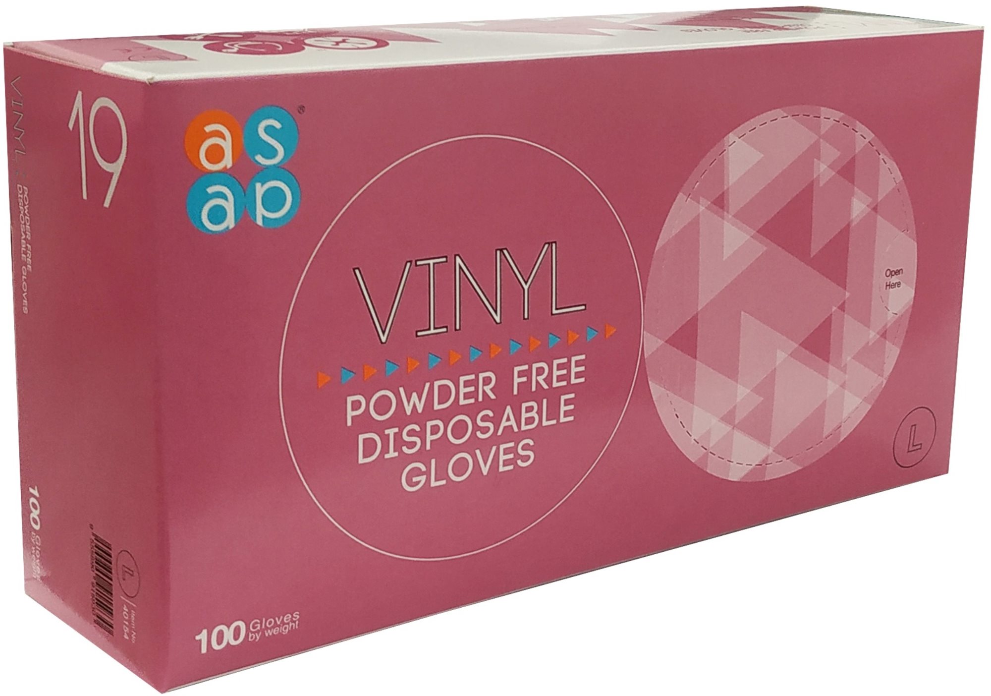 ASAP Vinylové rukavice bez púdru 100 ks L