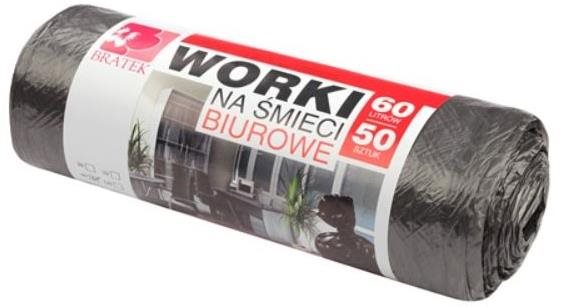 BRATEK vrecia na odpad 60 l, 50 ks