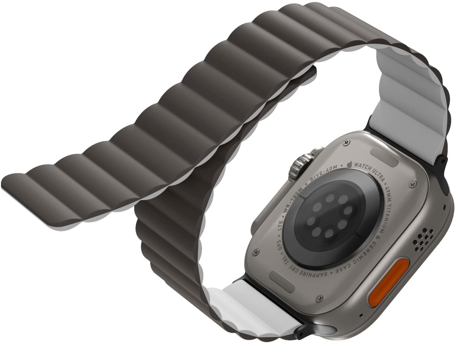 UNIQ Revix Reversible Magnetic remienok na Apple Watch 42/44/45/Ultra 49 mm sivý/biely