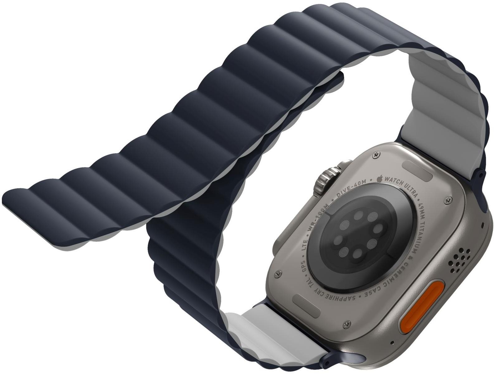 UNIQ Revix Reversible Magnetic remienok pre Apple Watch 42/44/45/Ultra 49 mm modrý/sivý