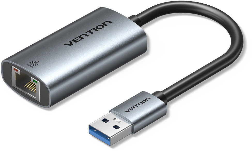 Vention USB-A do Gigabit Ethernet adaptér 0.15M Gray Aluminum Alloy Type