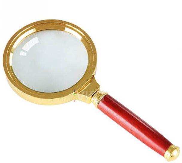 Verk Lupa so zväčšovacím sklom 80 mm, zlatá