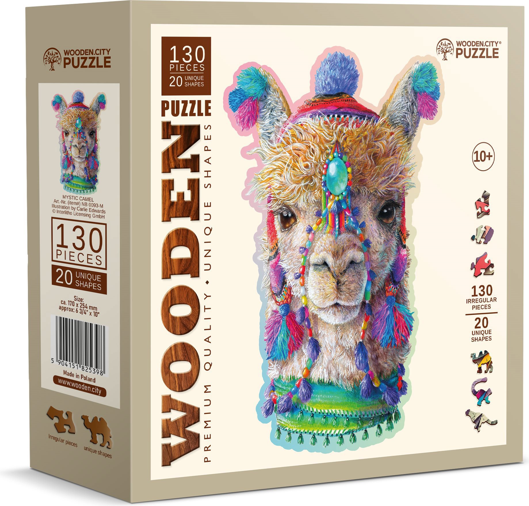 WOODEN CITY Drevené puzzle Mystická lama 130 dielikov