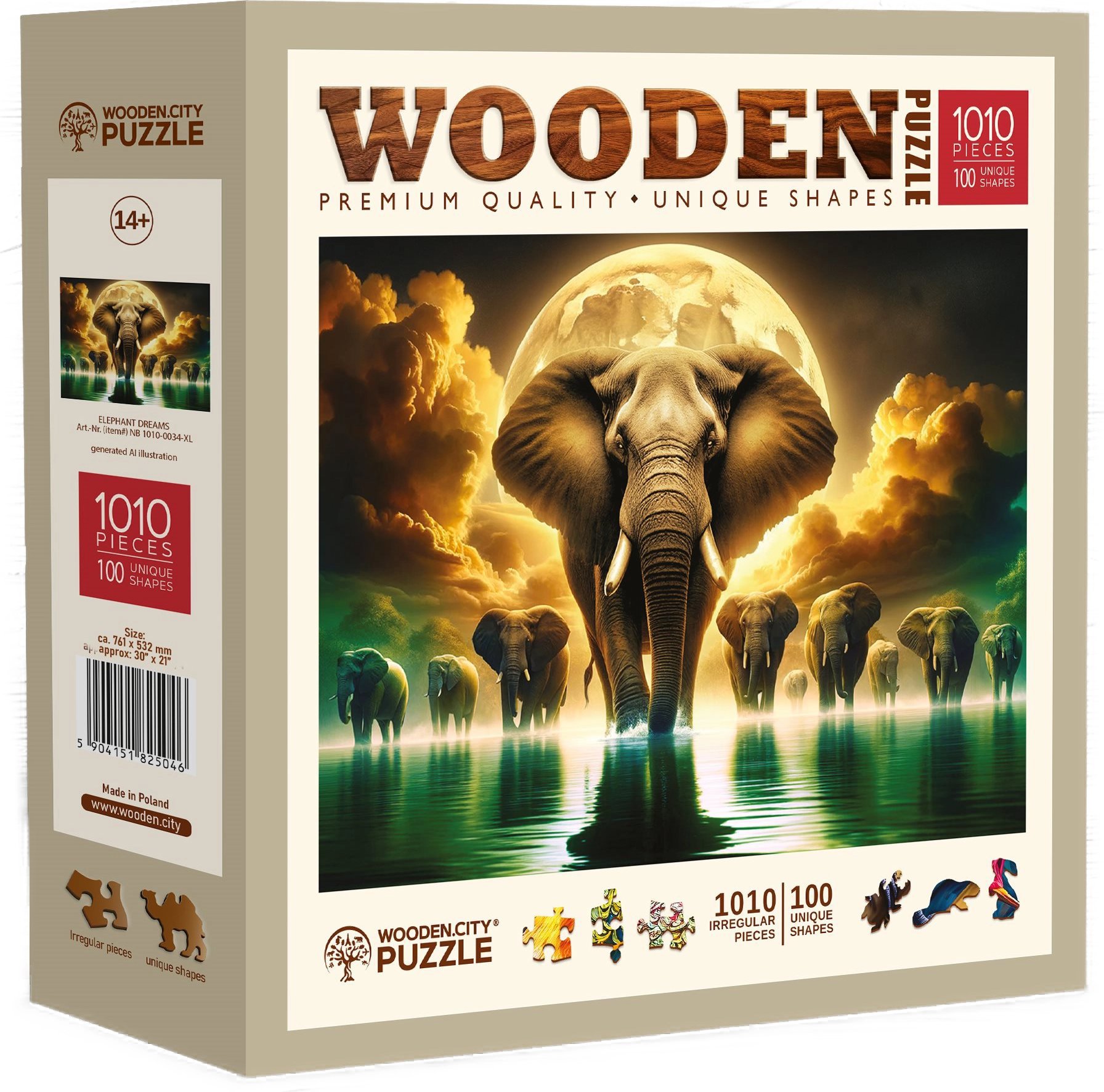 WOODEN CITY Drevené puzzle Slonie sny 1010 dielikov