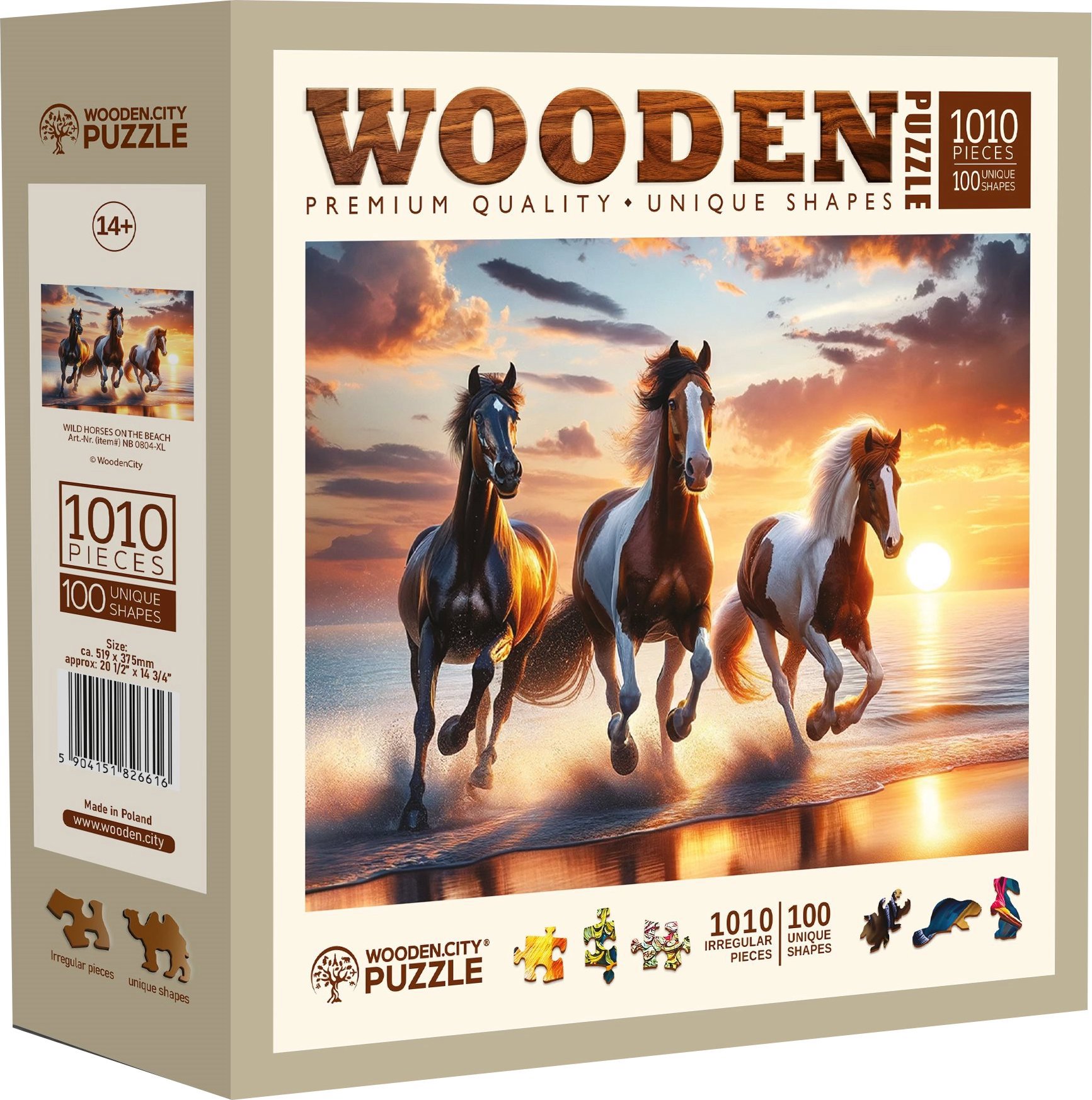 WOODEN CITY Drevené puzzle Divoké kone na pláži 1010 dielikov