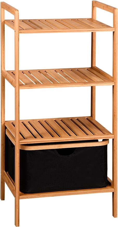 KESPER Regál policový 4 poschodia s úložným boxom, bambus 44 × 34 × 93 cm