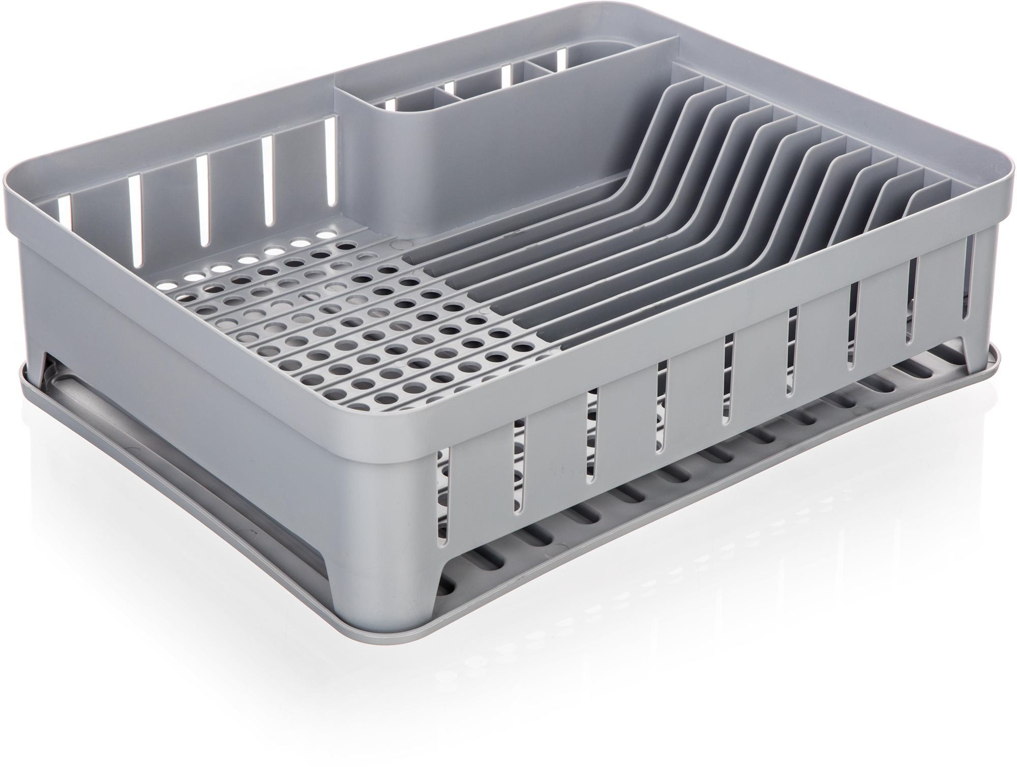 BANQUET Odkvapkávač na riad myKITCHEN Color 40 × 31 × 12 cm, plastový, sivá silver