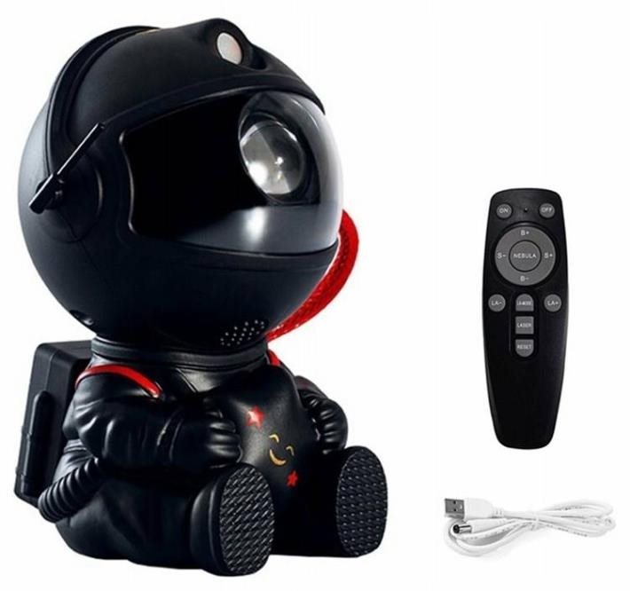MDS USB Projekčná LED lampa astronaut – čierna