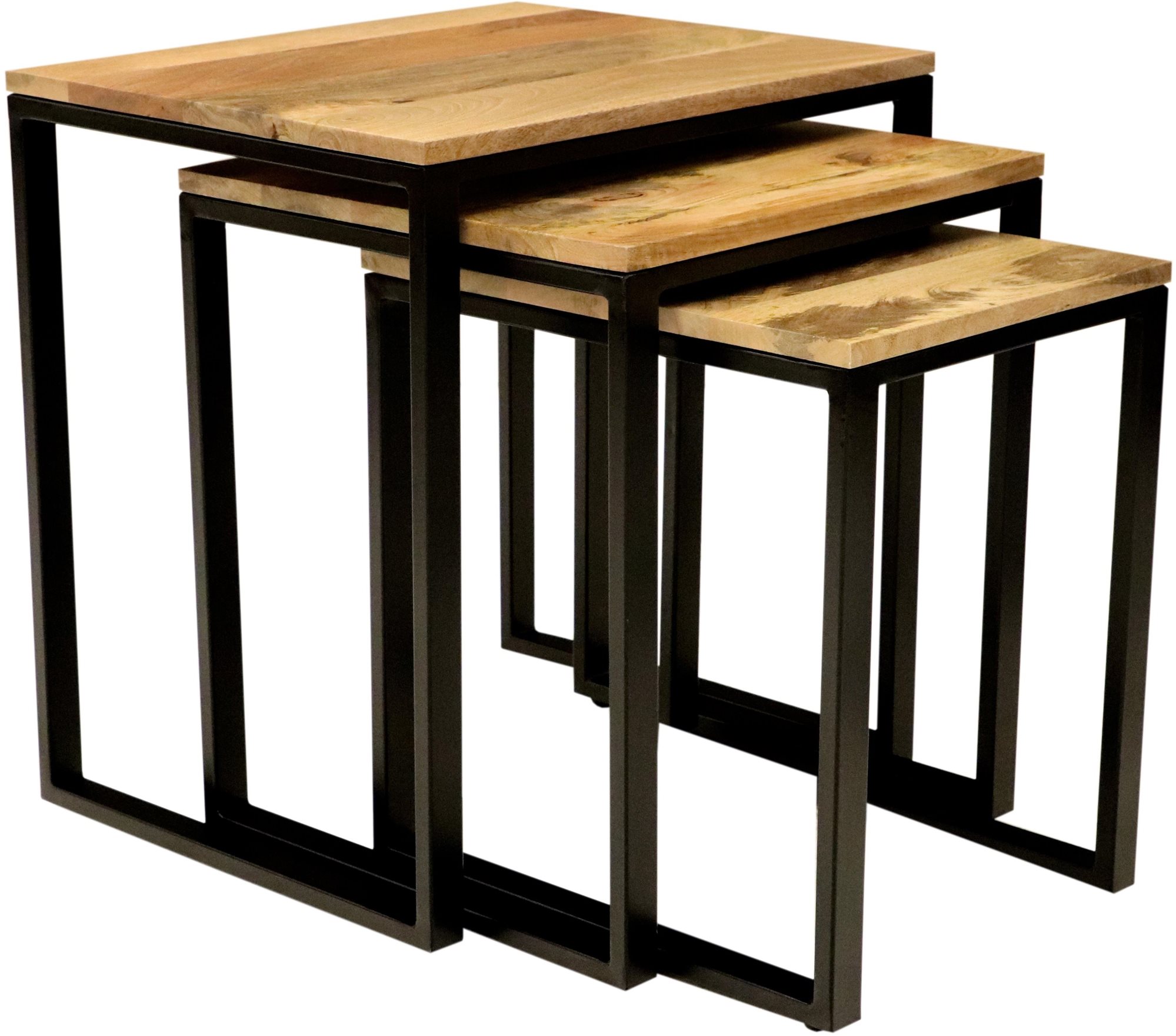 LAKŠMI odkladacie stolíky Gita sada 3 ks z masívu mango – Mango Natural