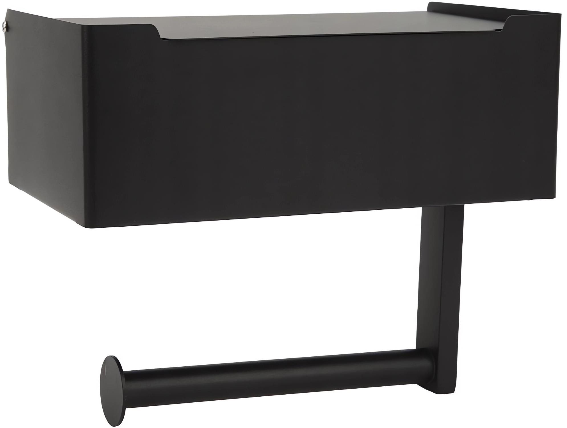 Verk 27242 Držiak na toaletný papier s poličkou, čierny