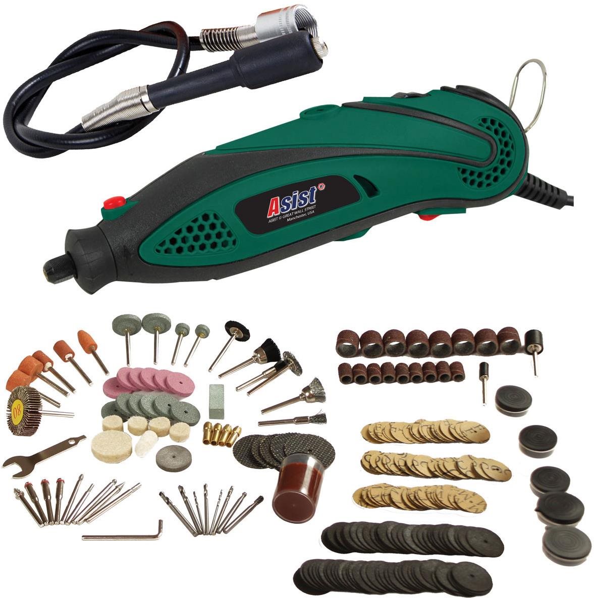 ASIST AE3C13DN-210-1 Mini brúska priama 135W s príslušenstvom 210 ks