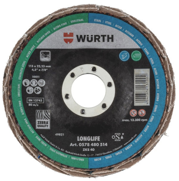 WÜRTH Lamelový brusný kotouč Longlife 115mm, G40