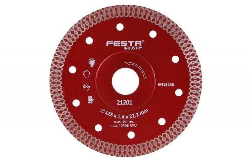 Kotúč diamantový turbo priemer 115 × 1,4 × 22,2 mm, FESTA INDUSTRY