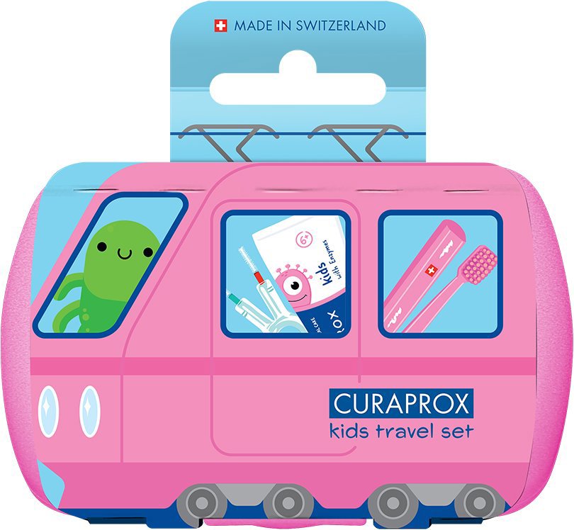 CURAPROX Travel set KIDs, ružový