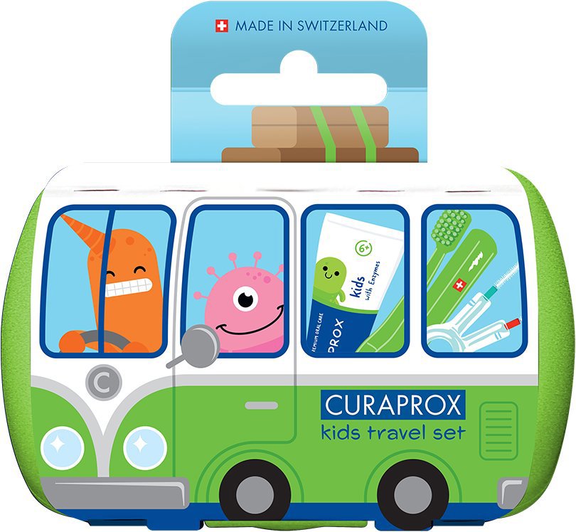 CURAPROX Travel set KIDs, zelený