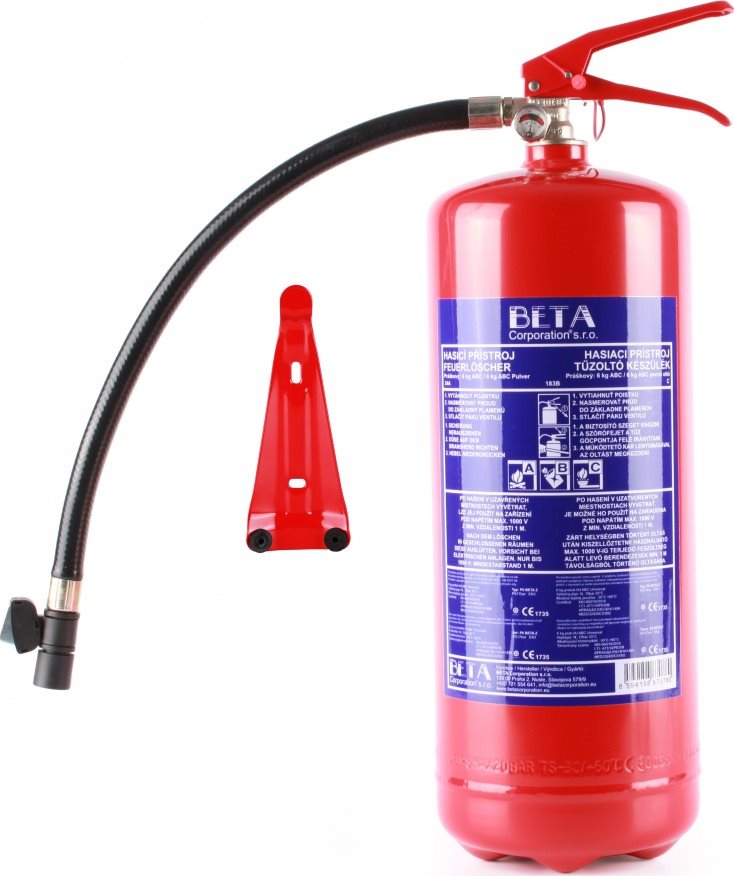 BETA práškový hasiaci prístroj 6 kg P6-Beta Z vr. revízie