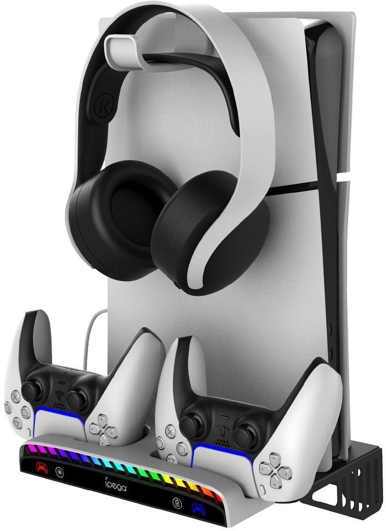 iPega P5S011 Stojan na Stenu pre PS5/PS5 Slim/PS5 Pro s Dual Charger Dock pre PS5 Ovládač