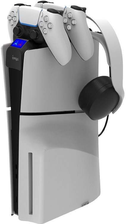 iPega P5S016 Dual Charger Dock s držiakom na slúchadlá a ovládače na PS5 Slim White