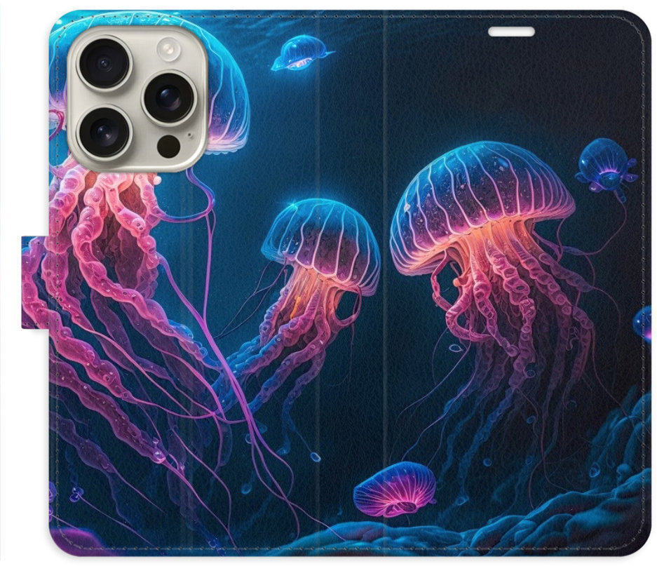 iSaprio Flip puzdro Jellyfish pre iPhone 16 Pro