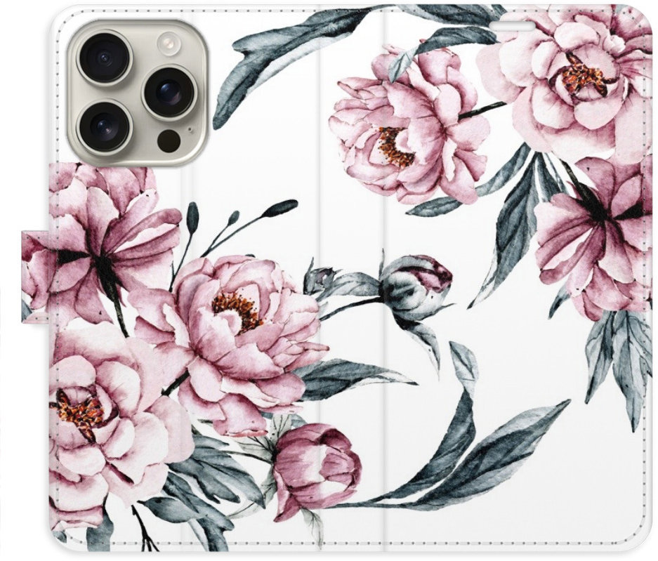 iSaprio Flip puzdro Pink Flowers na iPhone 16 Pro