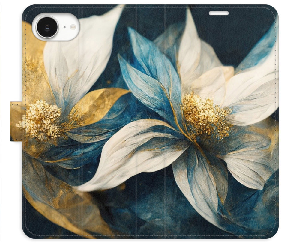 iSaprio Flip puzdro Gold Flowers pre iPhone 16e