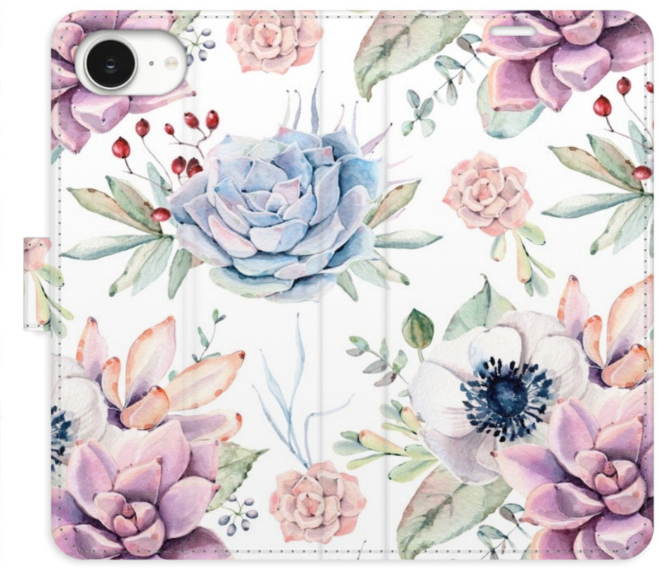 iSaprio Flip puzdro Succulents Pattern pre iPhone 16e