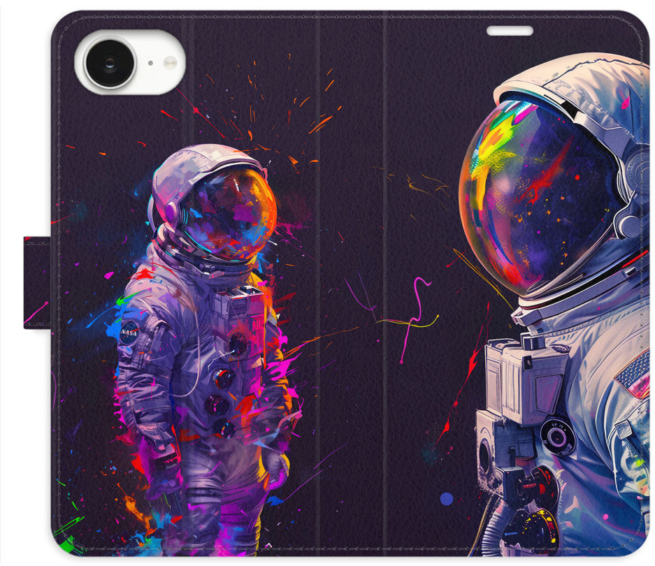iSaprio Flip puzdro Neon Astronaut 02 pre iPhone 16e