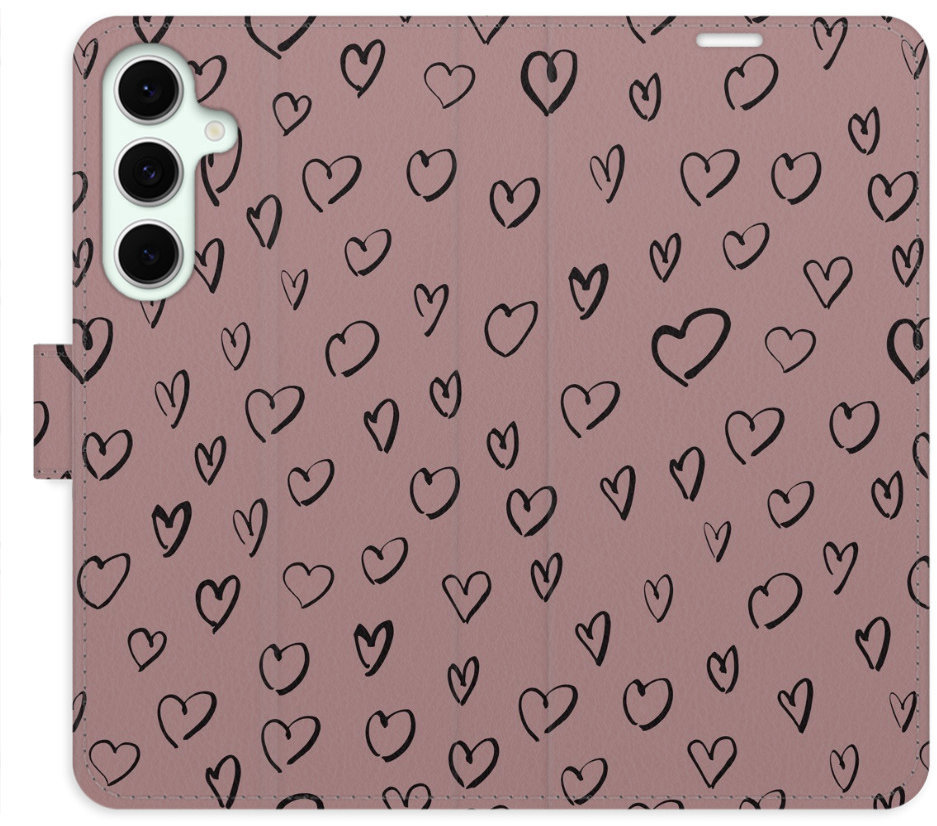 iSaprio Flip puzdro Heart Dark 02 pre Samsung Galaxy S24 FE