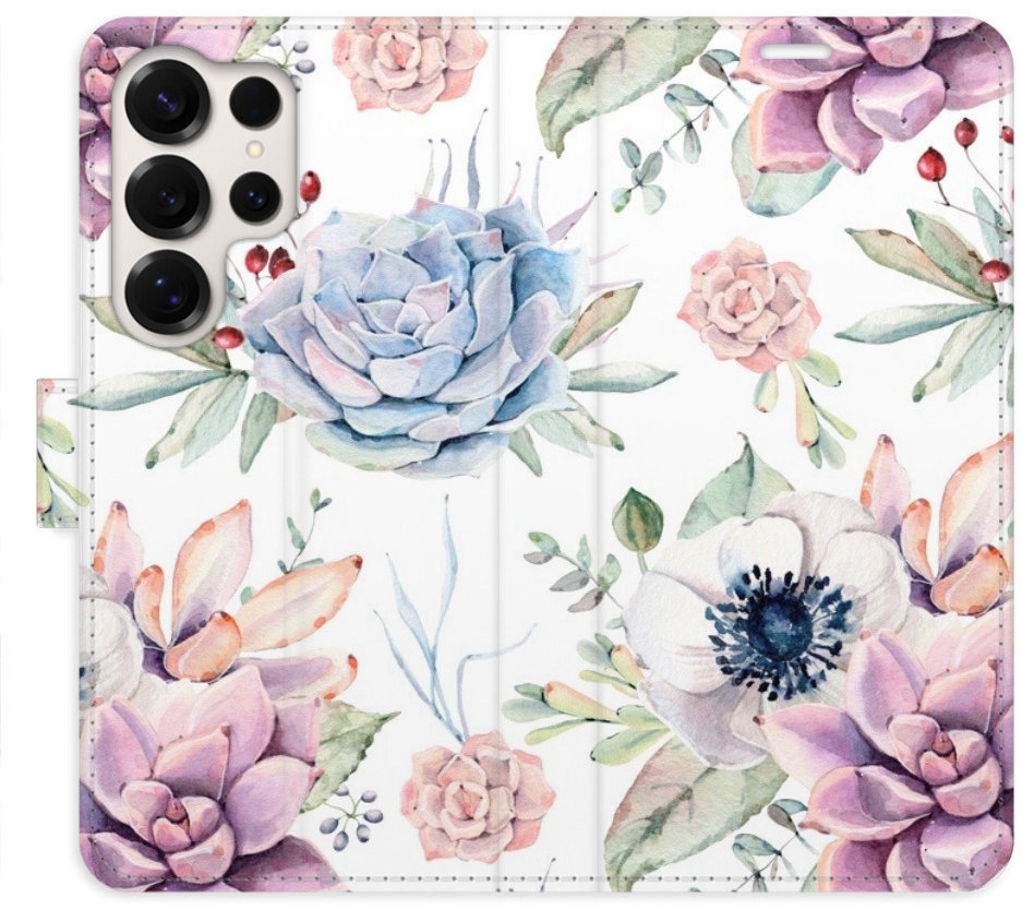 iSaprio Flip puzdro Succulents Pattern pre Samsung Galaxy S25 Ultra
