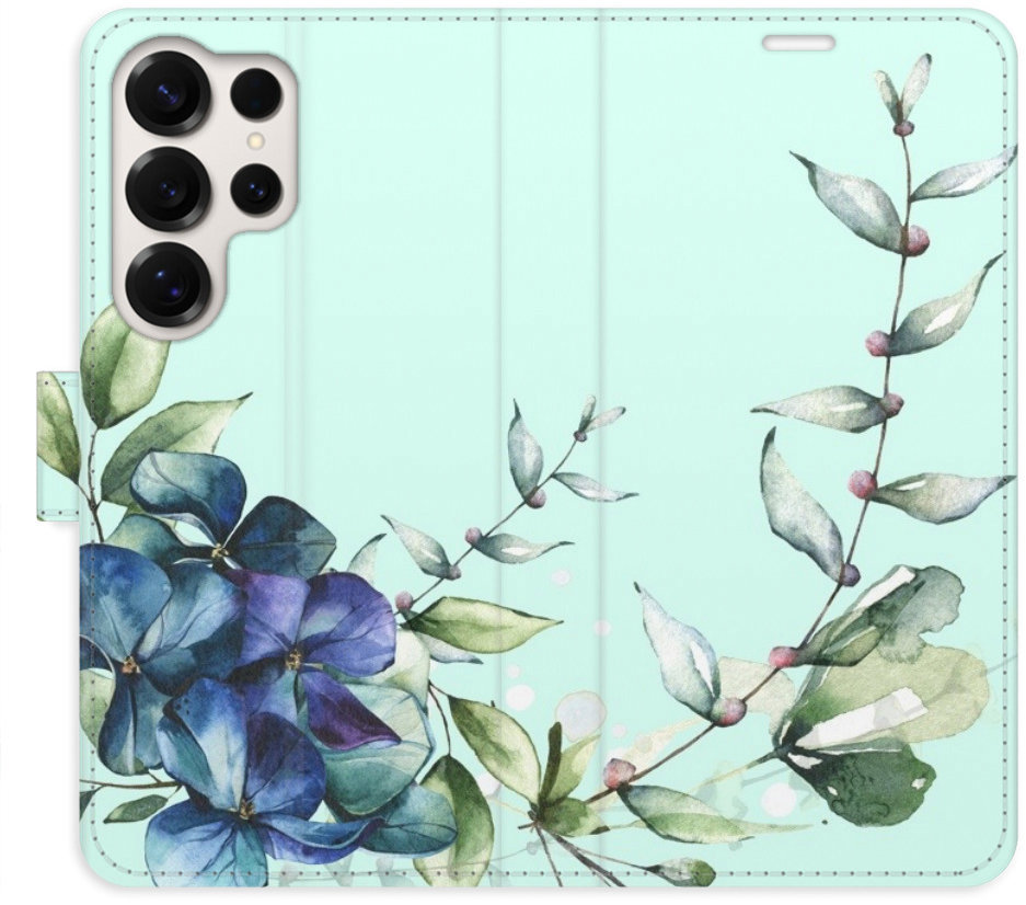 iSaprio Flip puzdro Blue Flowers pre Samsung Galaxy S25 Ultra