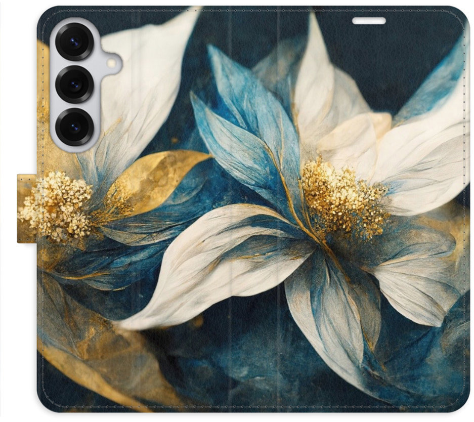 iSaprio Flip puzdro Gold Flowers pre Samsung Galaxy S25+