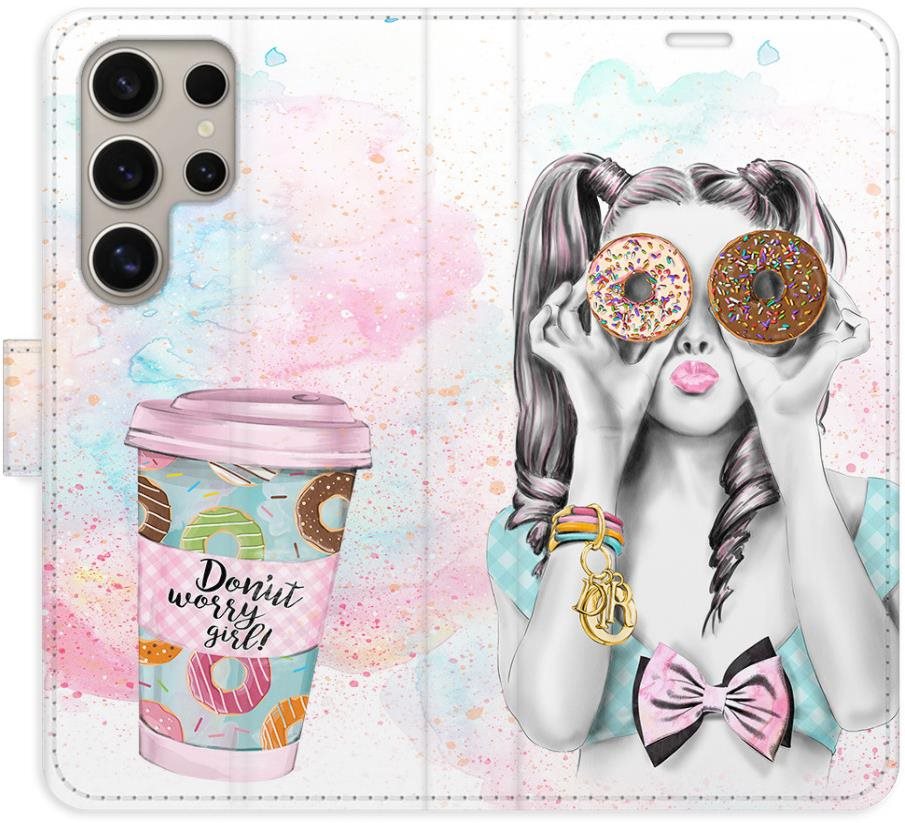 iSaprio flip puzdro Donut Worry Girl pre Samsung Galaxy S24 Ultra