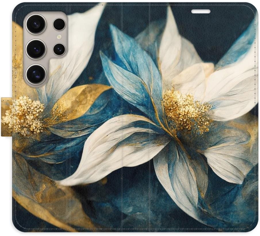 iSaprio flip puzdro Gold Flowers pre Samsung Galaxy S24 Ultra