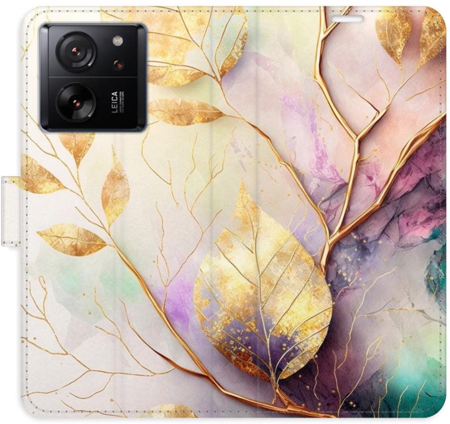 iSaprio flip puzdro Gold Leaves 02 na Xiaomi 13T/13T Pro