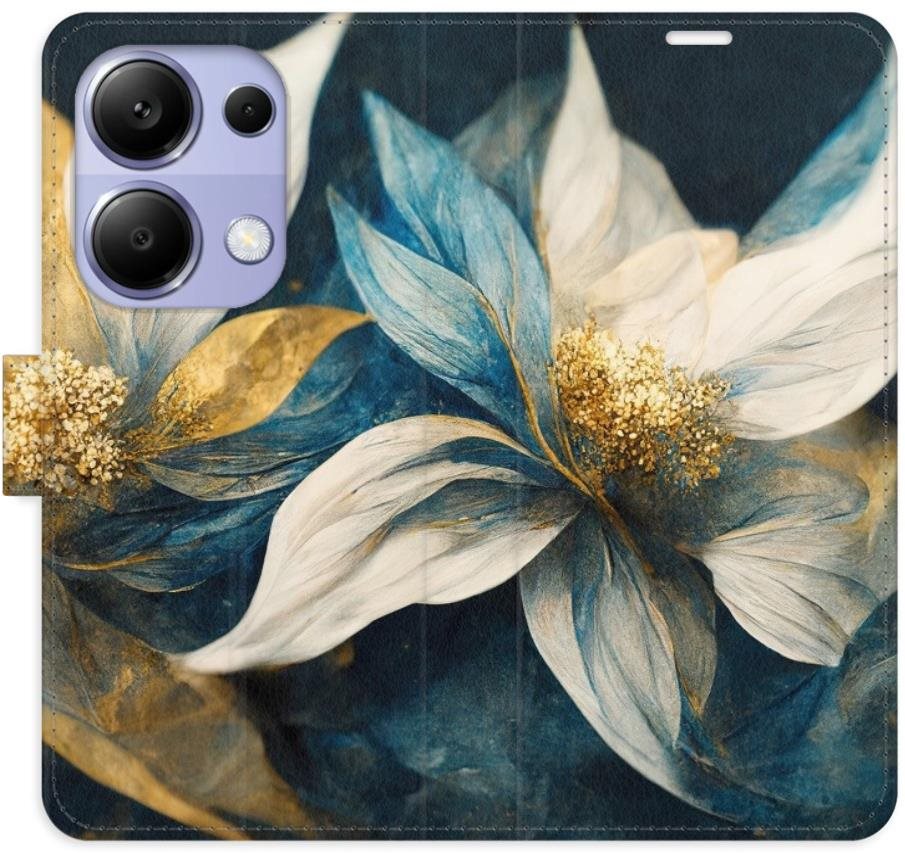 iSaprio flip puzdro Gold Flowers pre Xiaomi Redmi Note 13 Pro