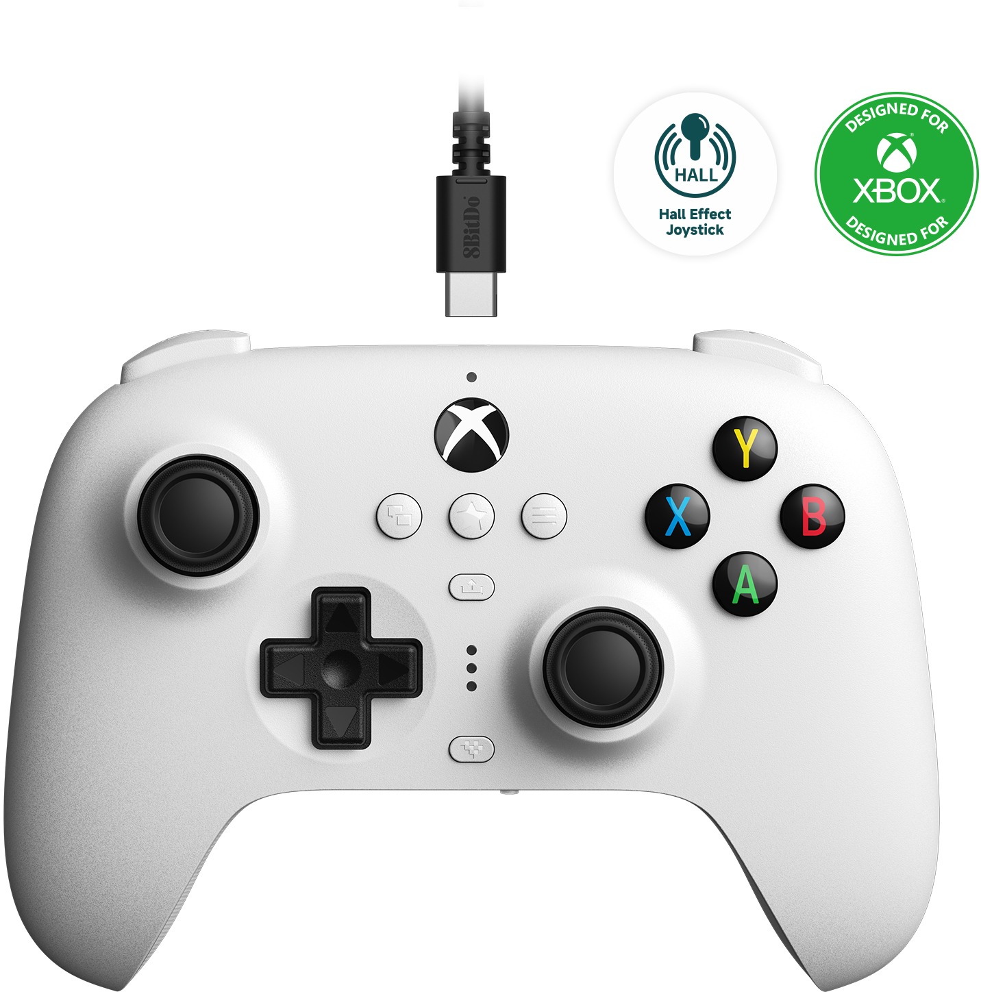 8BitDo Ultimate Wired Controller (Hall Effect Joystick) – White – Xbox
