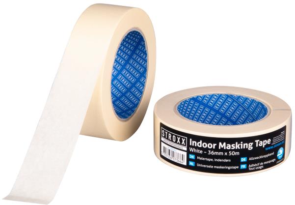 STROXX Krepová lepiaca páska krémovo biela 36 mm × 50 m