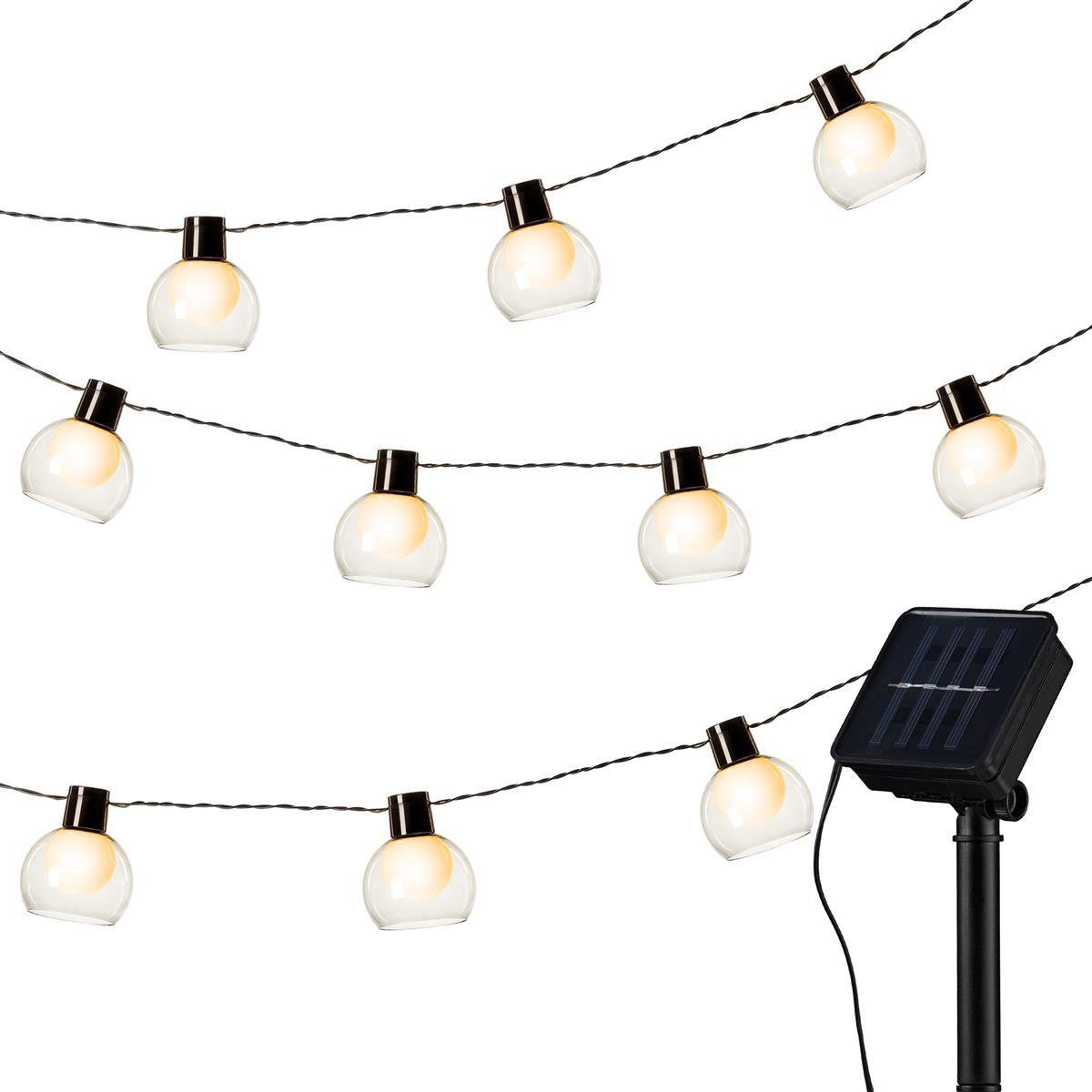 Aca Lighting LED solárne poháre, 11 LED, 2,30 m + 0,50 m, teplá biela, IP44