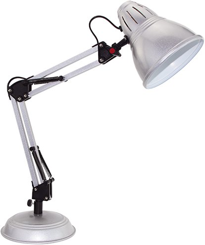 Aca Decor Retro stolná lampa Ufficio, strieborná