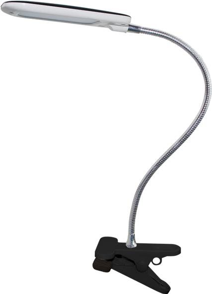 LED stolová lampička s vypínačom a klipom BAZ 5 W/230 V/4000 K/340 Lm/120°/IP20, čierna