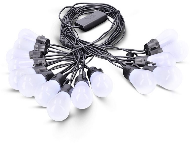 Aca Lighting LED smart párty reťaz 10 W, RGB, bluetooth, 15 žiaroviek, 14 m + 6 m, IP44