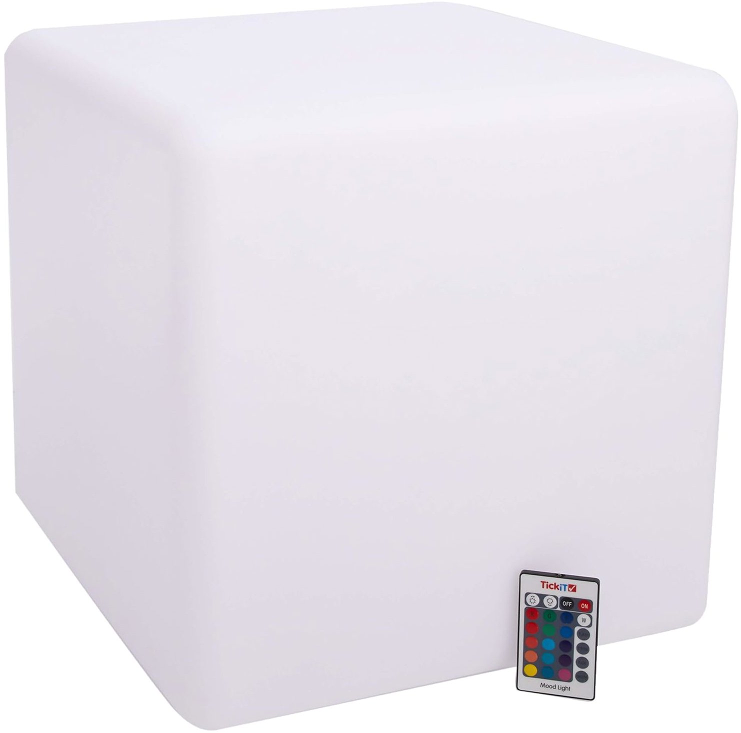 Aca Lighting Solárna a vodotesná LED kocka RGB+W 40 cm, diaľkové ovládanie, Li-FePO4 18 A
