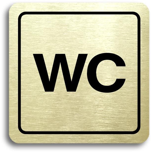 Accept Piktogram „WC" (80 × 80 mm) (zlatá tabuľka – čierna tlač)