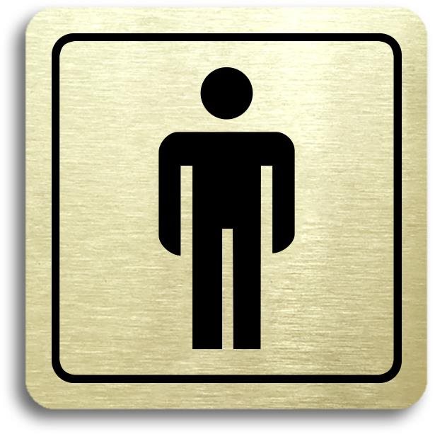 Accept Piktogram „WC muži" (80 × 80 mm) (zlatá tabuľka – čierna tlač)