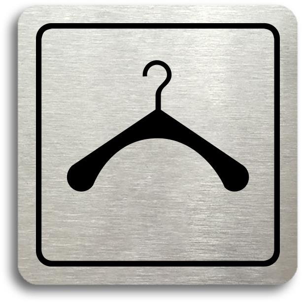 Accept Piktogram „šatna" (80 × 80 mm) (strieborná tabuľka – čierna tlač)