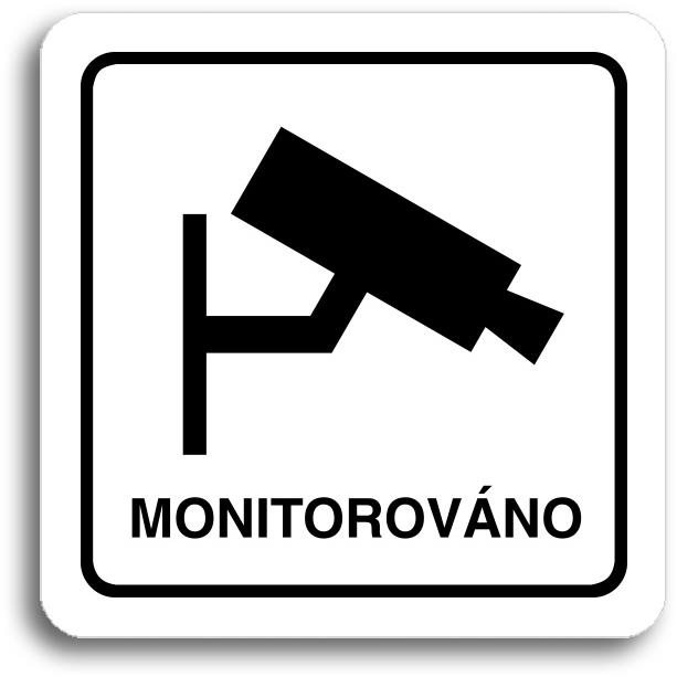 Accept Piktogram „monitorované“ (80 × 80 mm) (biela tabuľka – čierna tlač)
