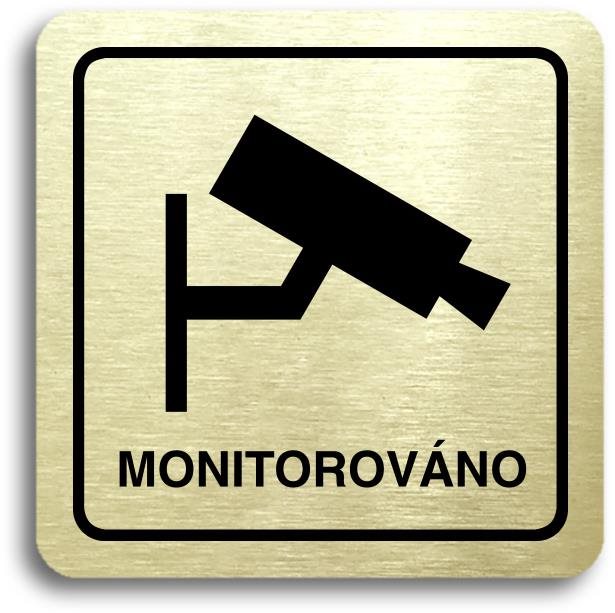 Accept Piktogram „monitorované“ (80 × 80 mm) (zlatá tabuľka – čierna tlač)